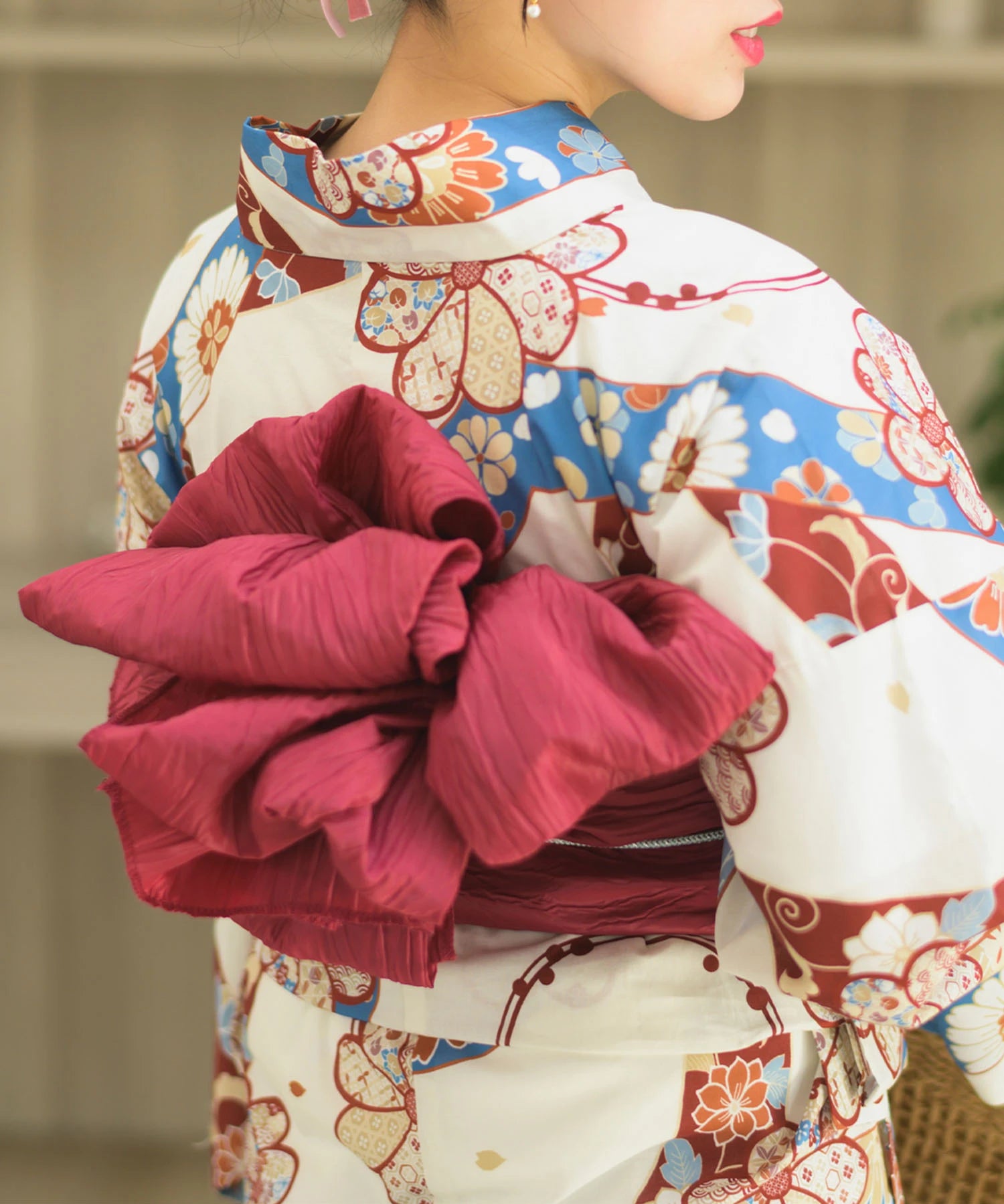 夏恋浴衣 花織りの舞 4点セット(浴衣・兵児帯・腰紐×2)