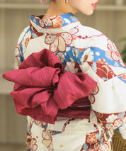 夏恋浴衣 花織りの舞 4点セット(浴衣・兵児帯・腰紐×2)