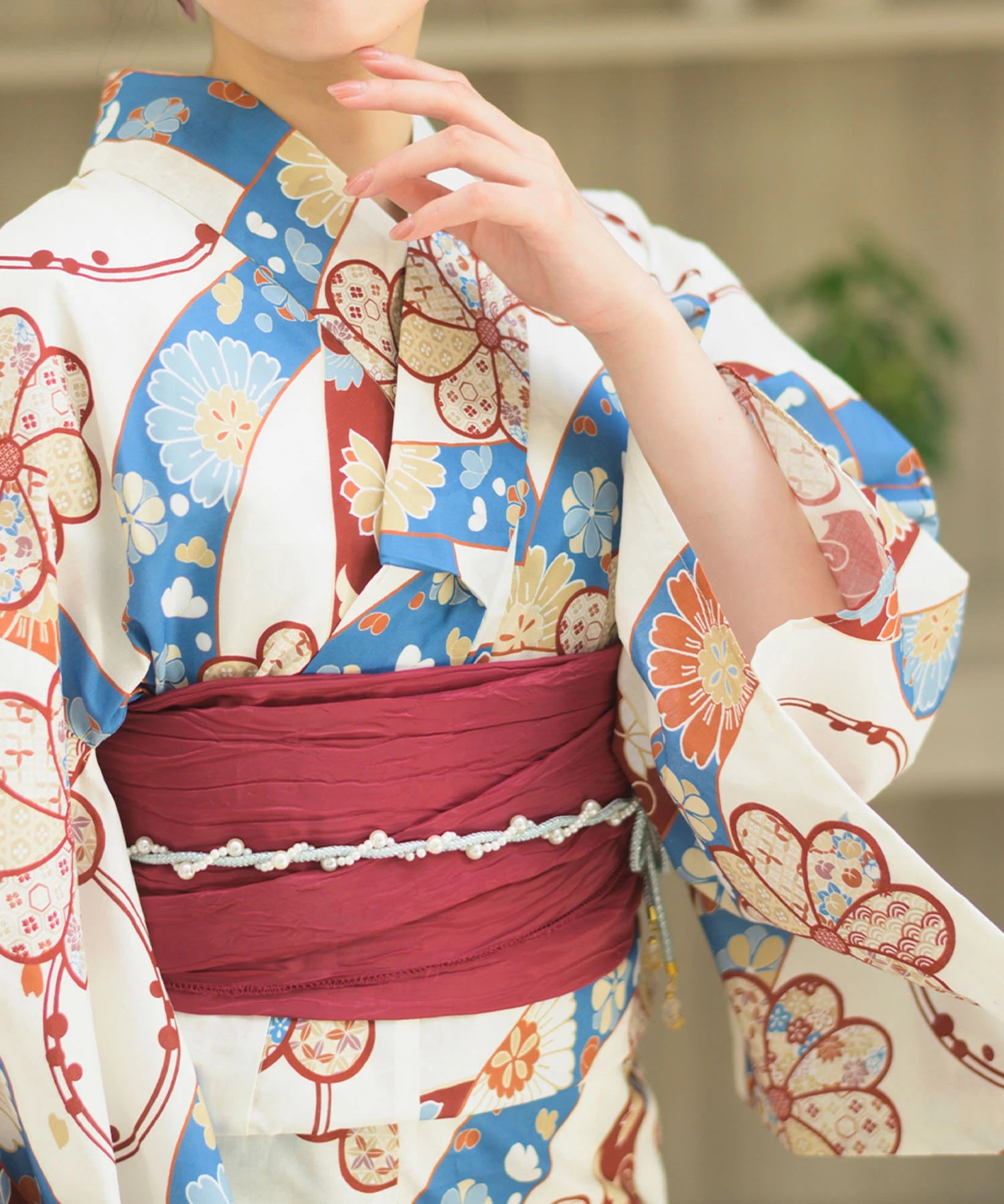 夏恋浴衣 花織りの舞 4点セット(浴衣・兵児帯・腰紐×2)