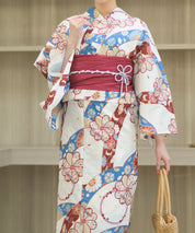 夏恋浴衣 花織りの舞 4点セット(浴衣・兵児帯・腰紐×2)