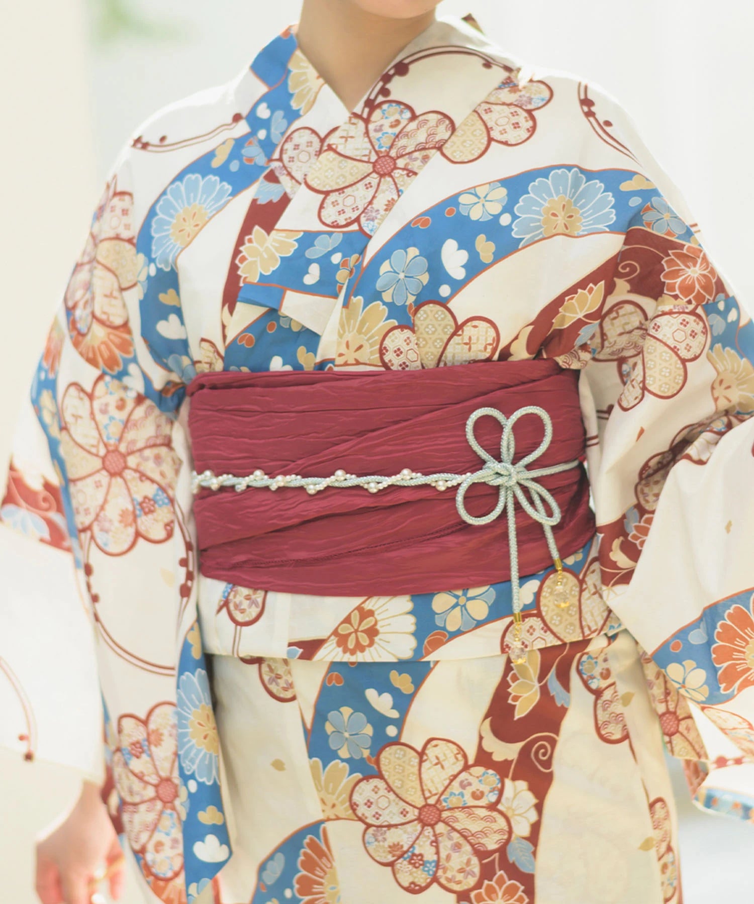 夏恋浴衣 花織りの舞 4点セット(浴衣・兵児帯・腰紐×2)