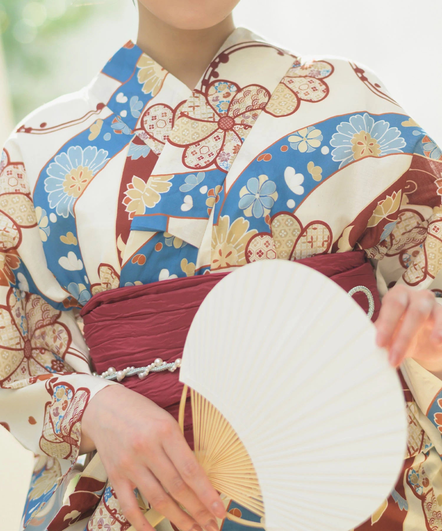 夏恋浴衣 花織りの舞 4点セット(浴衣・兵児帯・腰紐×2)