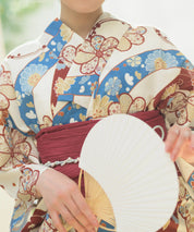 夏恋浴衣 花織りの舞 4点セット(浴衣・兵児帯・腰紐×2)