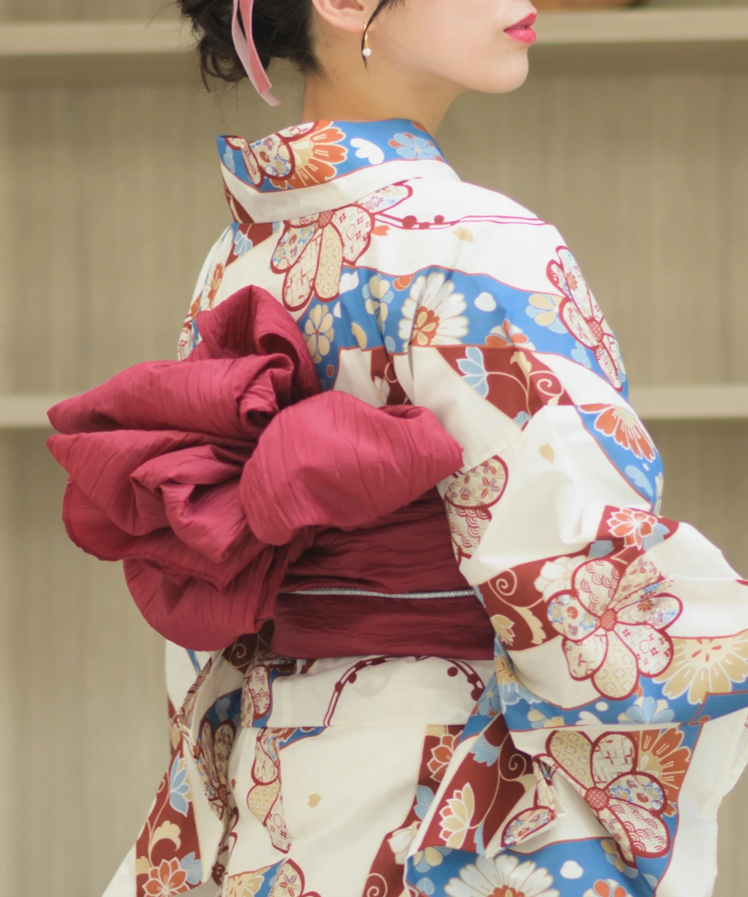 夏恋浴衣 花織りの舞 4点セット(浴衣・兵児帯・腰紐×2)