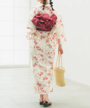 夏恋浴衣 桜霞みやび 下駄付き5点セット(浴衣・兵児帯・腰紐×2・下駄)