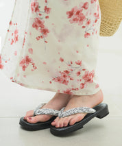 夏恋浴衣 桜霞みやび 下駄付き5点セット(浴衣・兵児帯・腰紐×2・下駄)