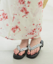 夏恋浴衣 桜霞みやび 下駄付き5点セット(浴衣・兵児帯・腰紐×2・下駄)