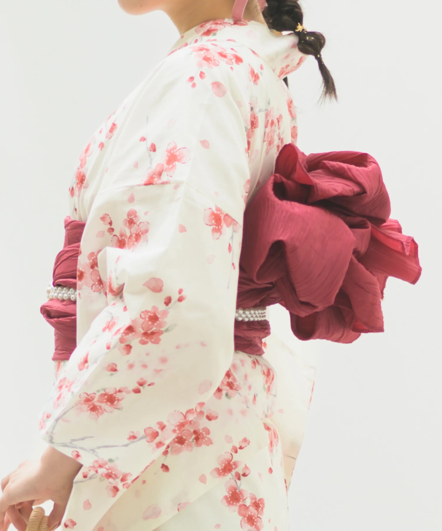 夏恋浴衣 桜霞みやび 4点セット(浴衣・兵児帯・腰紐×2)