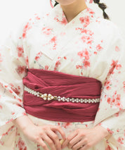 夏恋浴衣 桜霞みやび 4点セット(浴衣・兵児帯・腰紐×2)