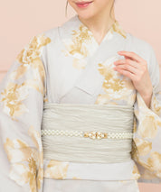 夏恋浴衣 ふわり淡花咲き 4点セット(浴衣・兵児帯・腰紐×2)