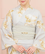 夏恋浴衣 ふわり淡花咲き 4点セット(浴衣・兵児帯・腰紐×2)