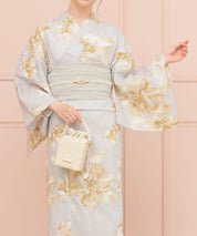 夏恋浴衣 ふわり淡花咲き 4点セット(浴衣・兵児帯・腰紐×2)