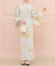 夏恋浴衣 ふわり淡花咲き 4点セット(浴衣・兵児帯・腰紐×2)