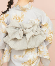 夏恋浴衣 ふわり淡花咲き 4点セット(浴衣・兵児帯・腰紐×2)