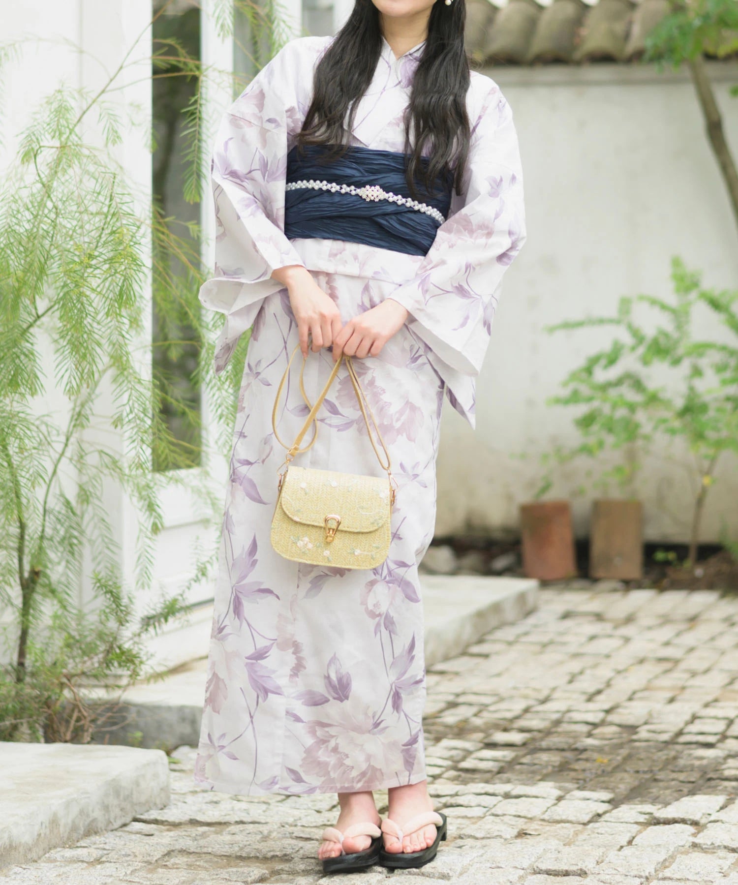 夏恋浴衣 優夢花の秘密 下駄付き5点セット(浴衣・兵児帯・腰紐×2・下駄)