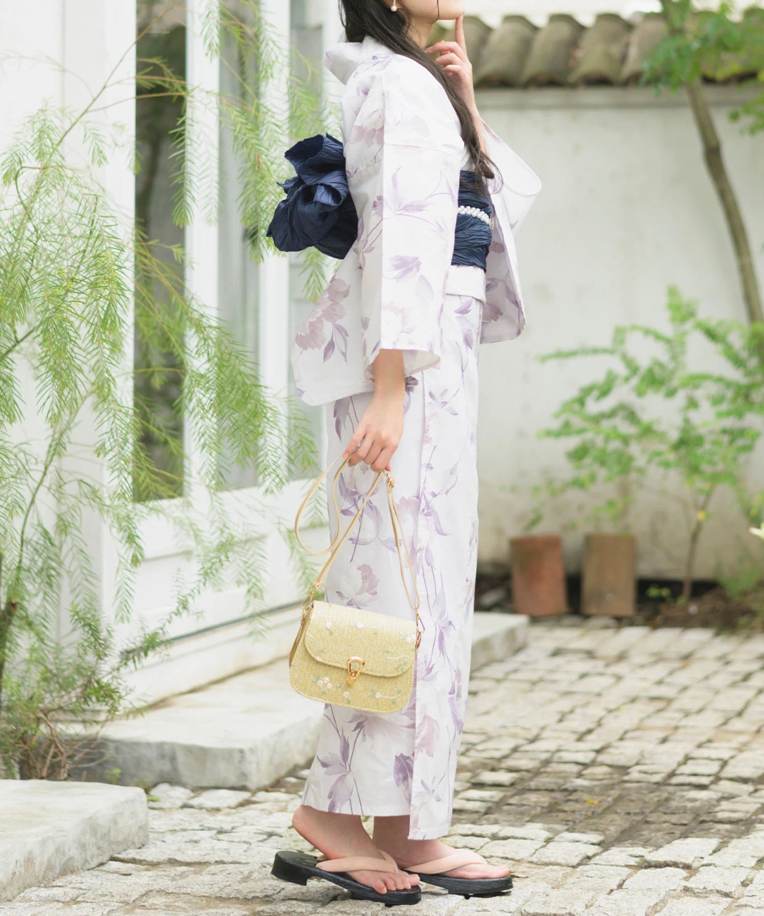 夏恋浴衣 優夢花の秘密 下駄付き5点セット(浴衣・兵児帯・腰紐×2・下駄)