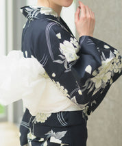 夏宵浴衣 ゆらめき牡丹 4点セット(浴衣・兵児帯・腰紐×2)