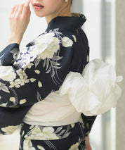 夏宵浴衣 ゆらめき牡丹 4点セット(浴衣・兵児帯・腰紐×2)