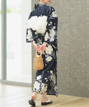 夏宵浴衣 ゆらめき牡丹 下駄付き5点セット(浴衣・兵児帯・腰紐×2・下駄)