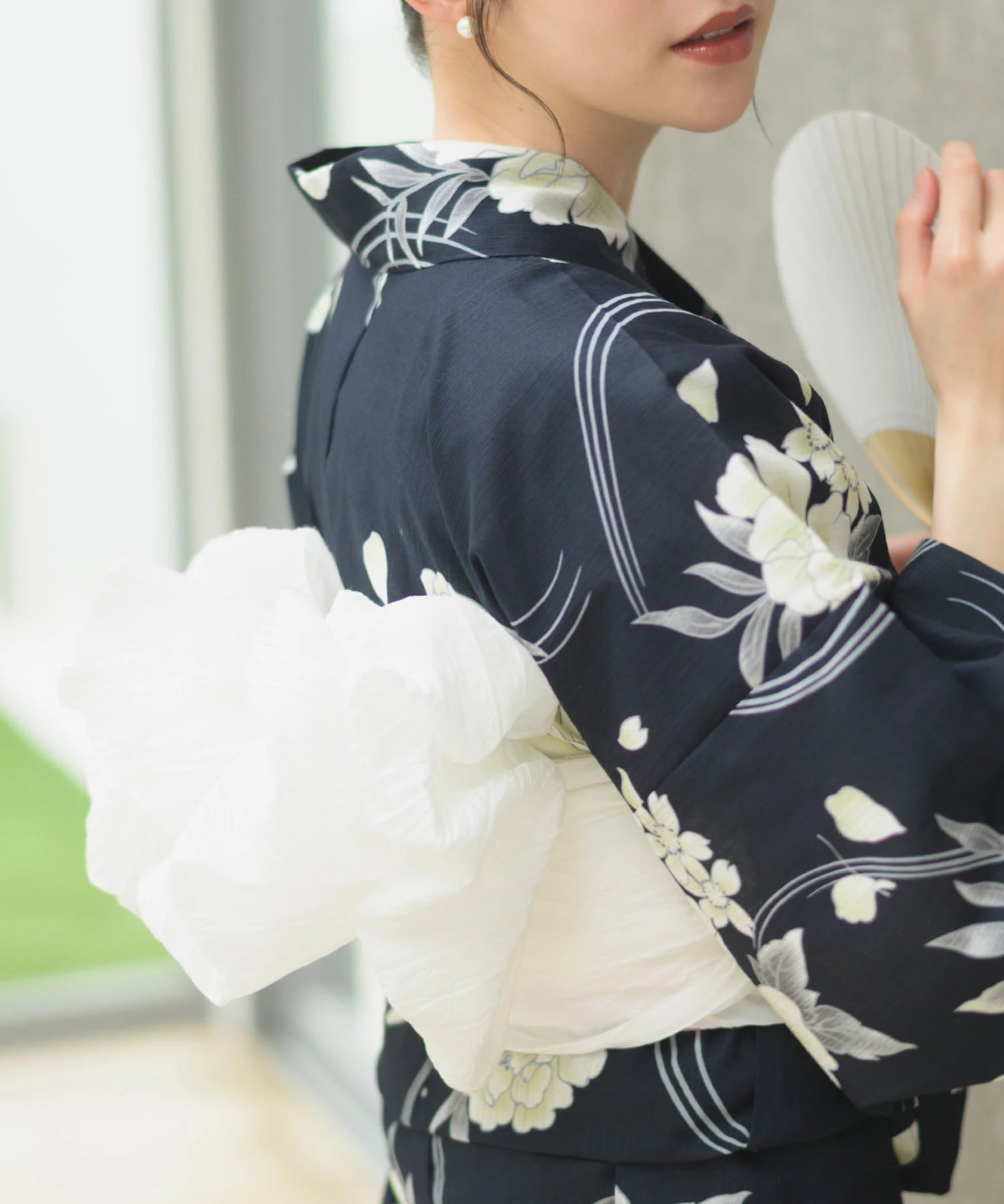 夏宵浴衣 ゆらめき牡丹 4点セット(浴衣・兵児帯・腰紐×2)