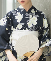 夏宵浴衣 ゆらめき牡丹 4点セット(浴衣・兵児帯・腰紐×2)