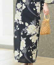 夏宵浴衣 ゆらめき牡丹 4点セット(浴衣・兵児帯・腰紐×2)