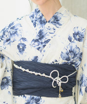 夏宵浴衣 艶麗深椿 4点セット(浴衣・兵児帯・腰紐×2)