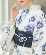 夏宵浴衣 艶麗深椿 4点セット(浴衣・兵児帯・腰紐×2)