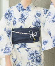 夏宵浴衣 艶麗深椿 4点セット(浴衣・兵児帯・腰紐×2)