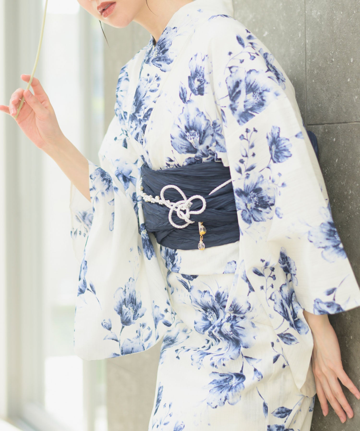 夏宵浴衣 艶麗深椿 4点セット(浴衣・兵児帯・腰紐×2)