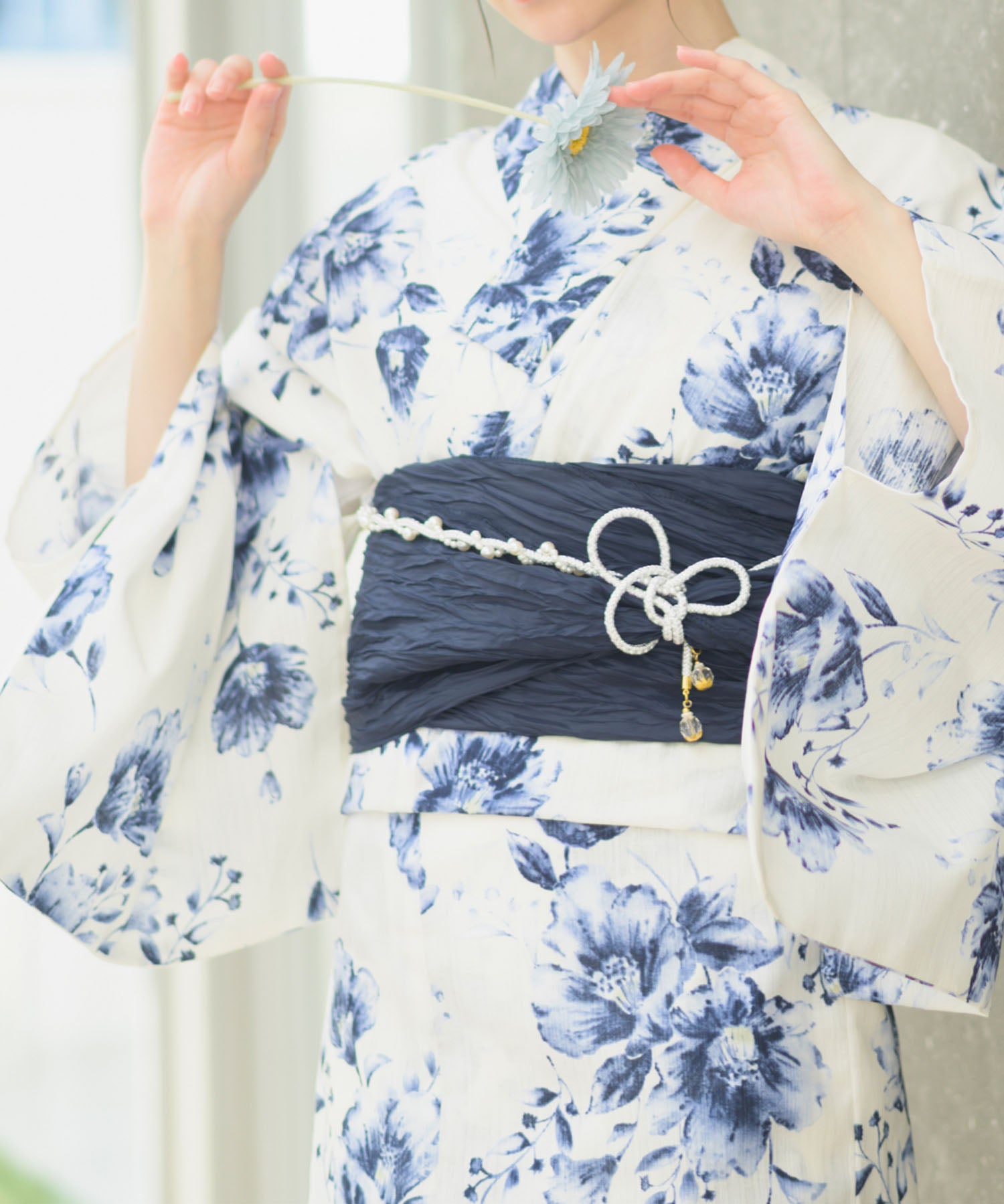 夏宵浴衣 艶麗深椿 4点セット(浴衣・兵児帯・腰紐×2)