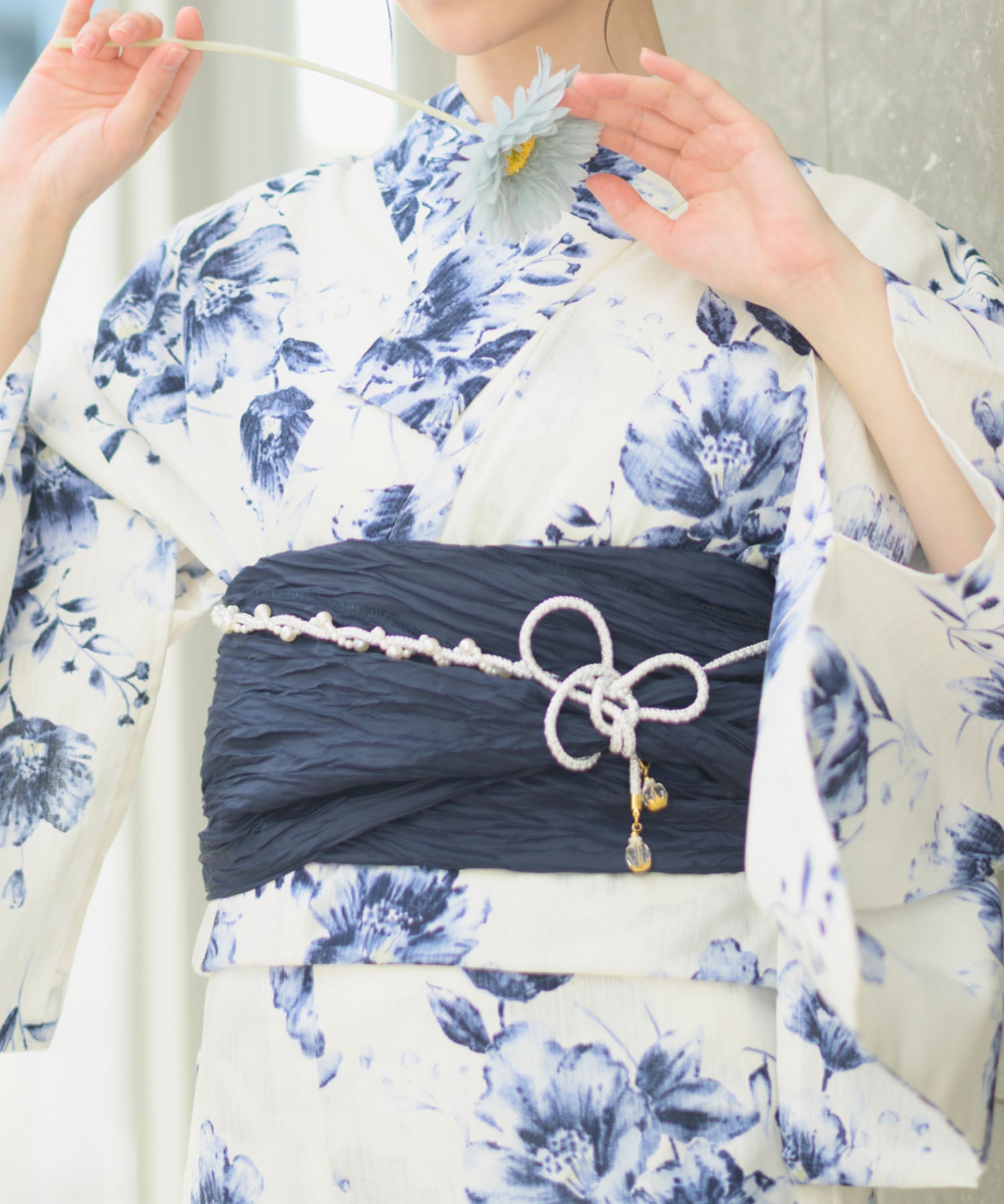 夏宵浴衣 艶麗深椿 4点セット(浴衣・兵児帯・腰紐×2)