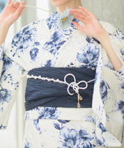 夏宵浴衣 艶麗深椿 4点セット(浴衣・兵児帯・腰紐×2)