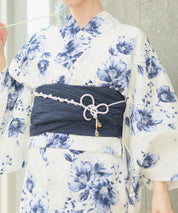 夏宵浴衣 艶麗深椿 4点セット(浴衣・兵児帯・腰紐×2)