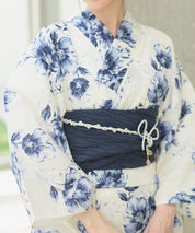 夏宵浴衣 艶麗深椿 4点セット(浴衣・兵児帯・腰紐×2)