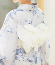 夏宵浴衣 花麗流れ 4点セット(浴衣・兵児帯・腰紐×2)