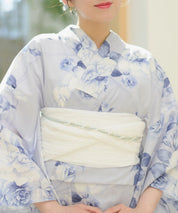 夏宵浴衣 花麗流れ 4点セット(浴衣・兵児帯・腰紐×2)