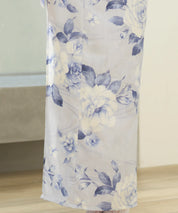 夏宵浴衣 花麗流れ 4点セット(浴衣・兵児帯・腰紐×2)