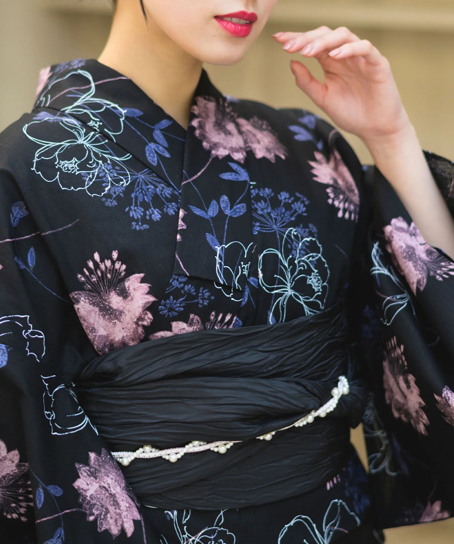 夏宵浴衣 宵の風花宴 4点セット(浴衣・兵児帯・腰紐×2)