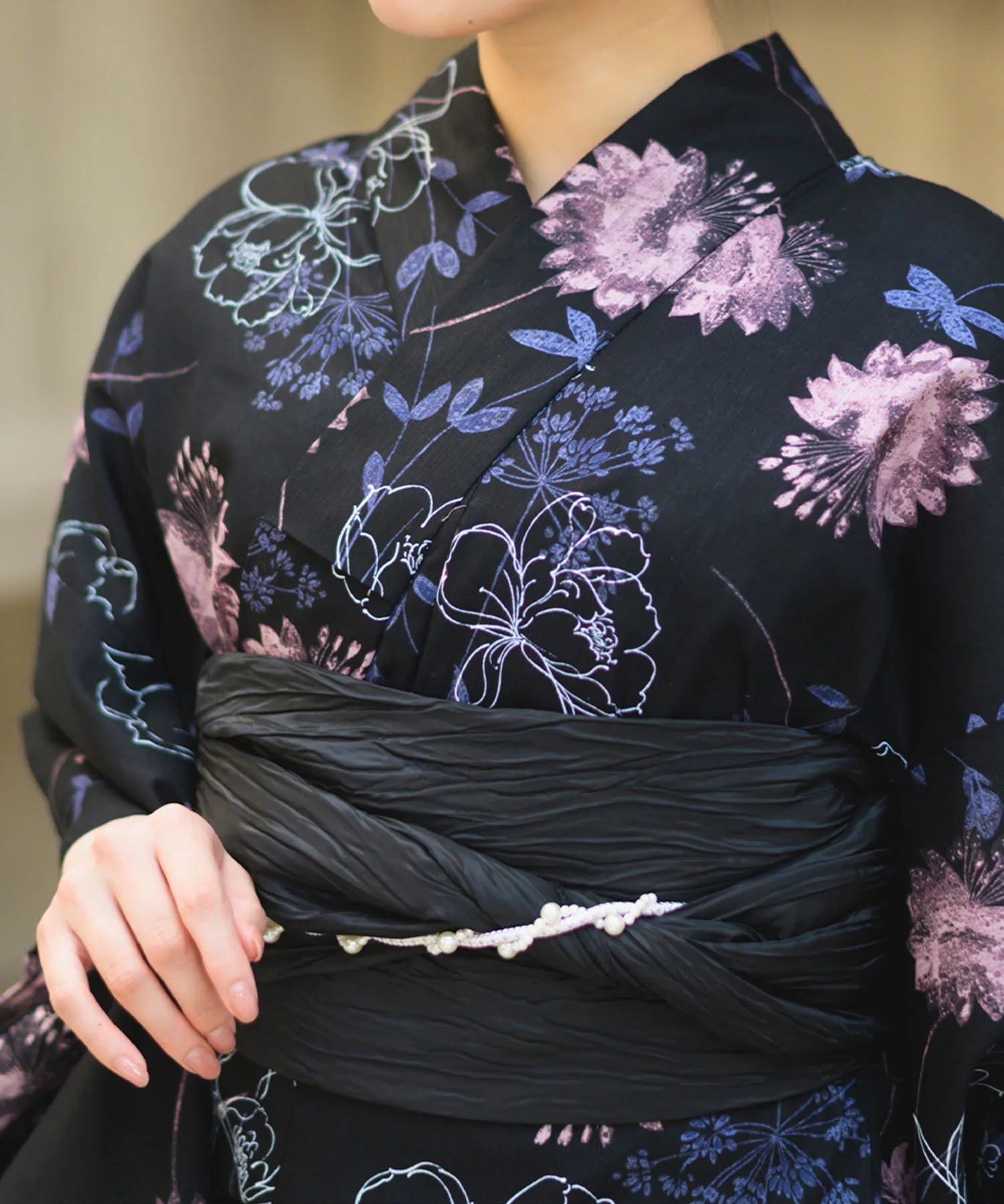 夏宵浴衣 宵の風花宴 4点セット(浴衣・兵児帯・腰紐×2)