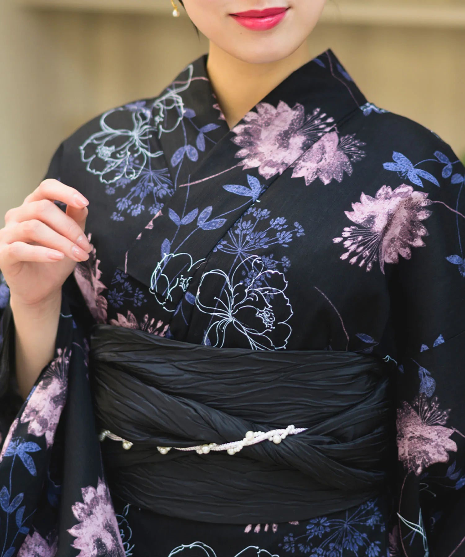 夏宵浴衣 宵の風花宴 4点セット(浴衣・兵児帯・腰紐×2)