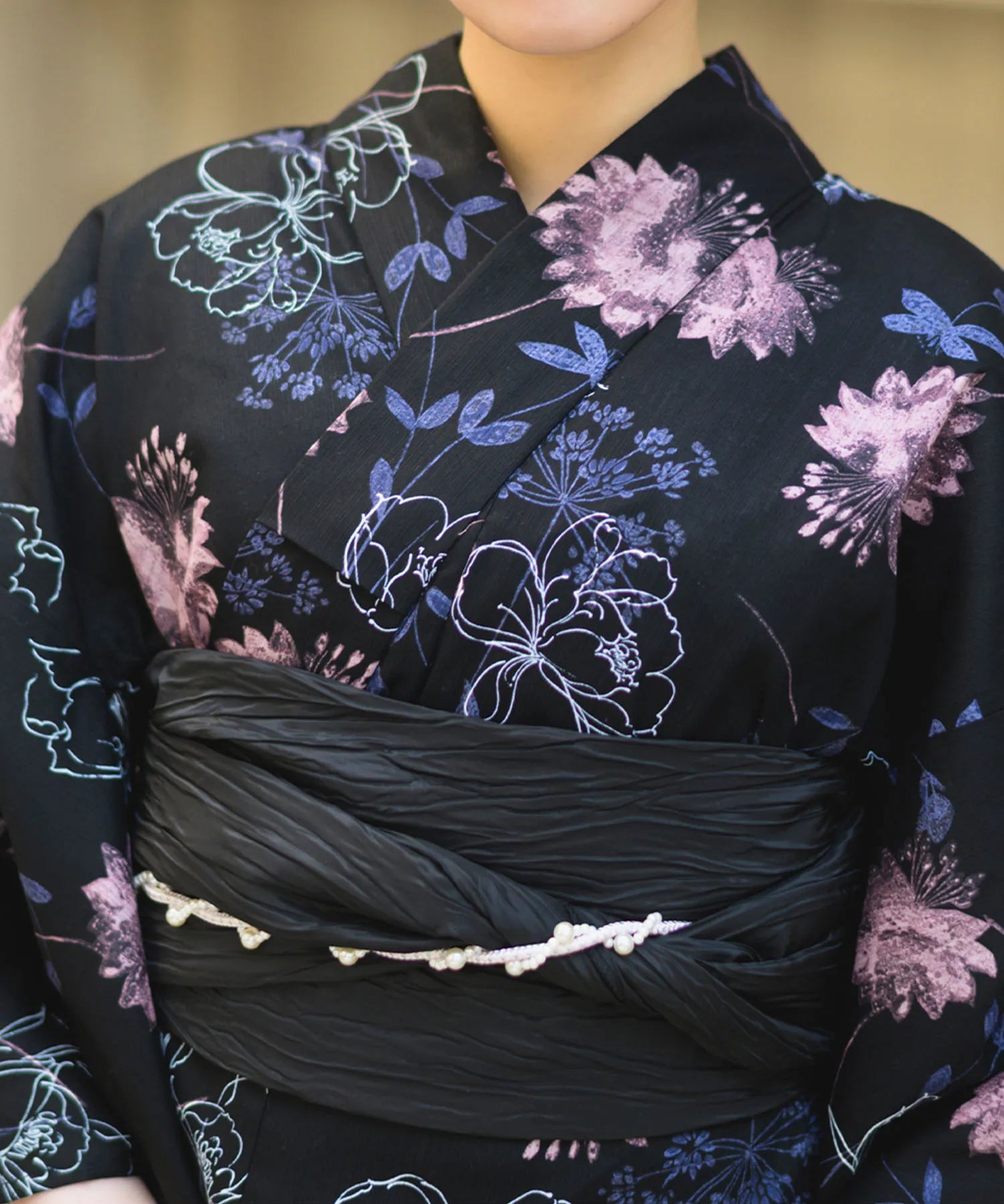 夏宵浴衣 宵の風花宴 4点セット(浴衣・兵児帯・腰紐×2)