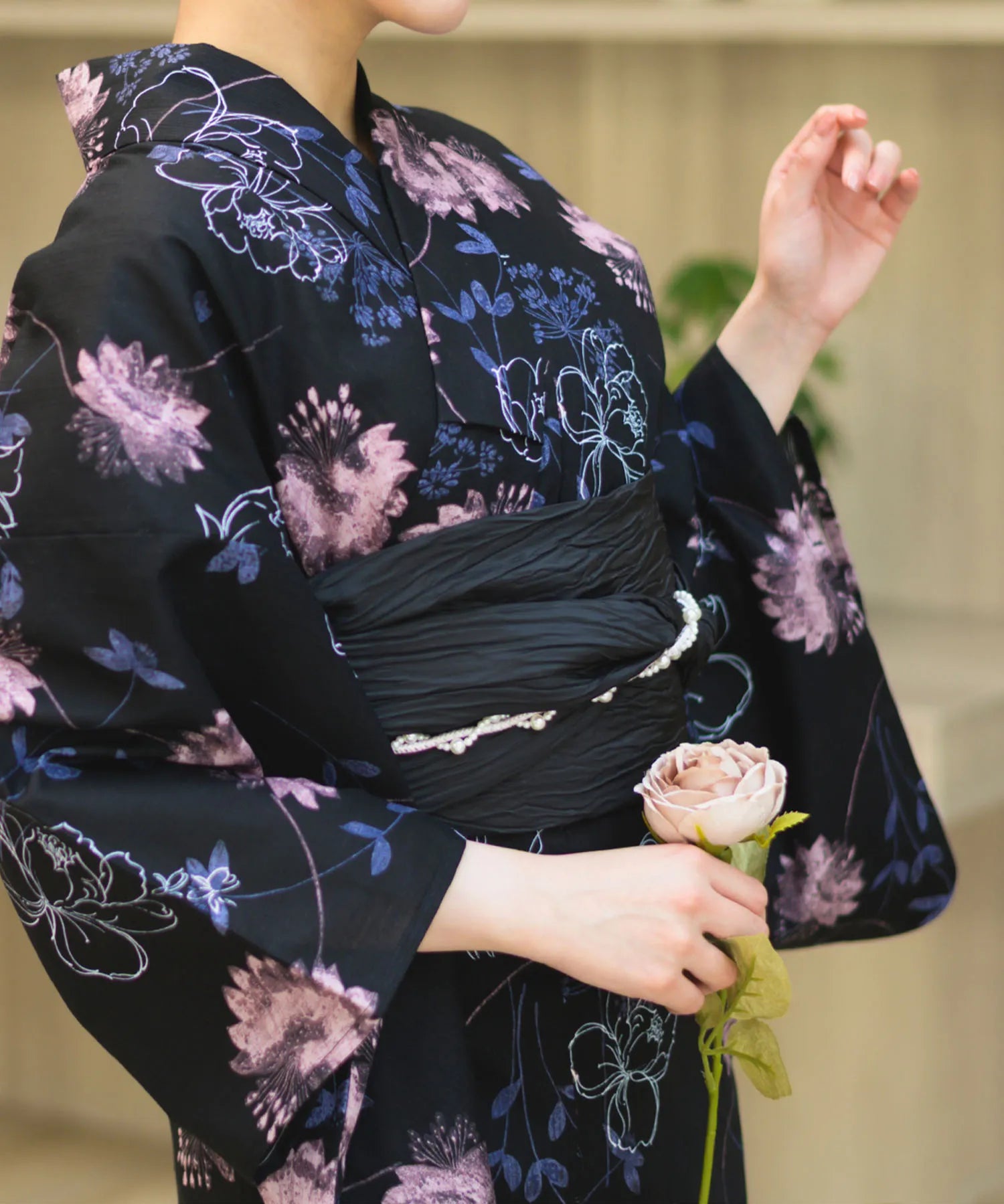 夏宵浴衣 宵の風花宴 4点セット(浴衣・兵児帯・腰紐×2)