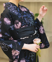 夏宵浴衣 宵の風花宴 4点セット(浴衣・兵児帯・腰紐×2)