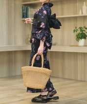 夏宵浴衣 宵の風花宴 下駄付き5点セット(浴衣・兵児帯・腰紐×2・下駄)