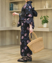 夏宵浴衣 宵の風花宴 下駄付き5点セット(浴衣・兵児帯・腰紐×2・下駄)