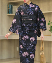 夏宵浴衣 宵の風花宴 4点セット(浴衣・兵児帯・腰紐×2)