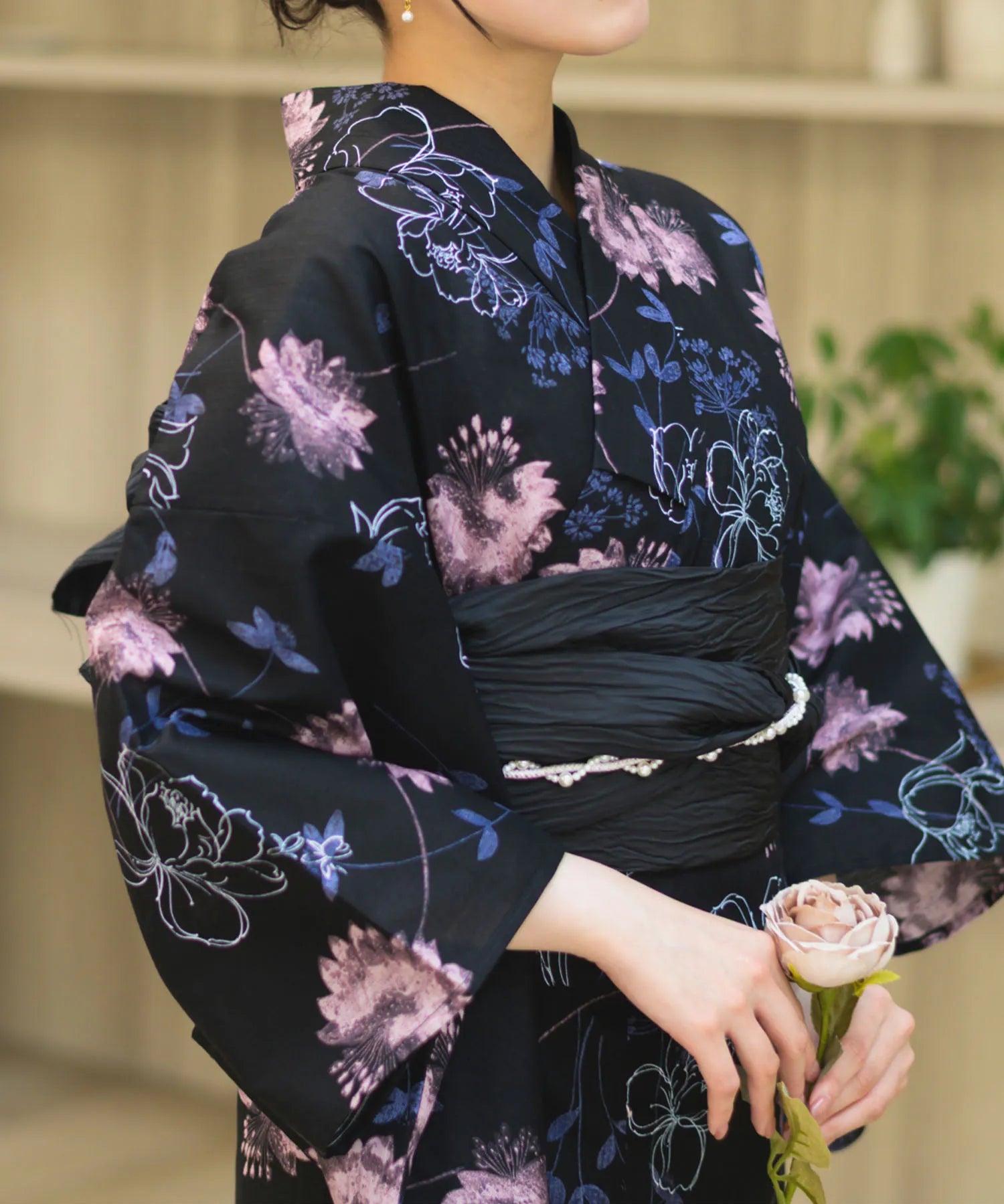 夏宵浴衣 宵の風花宴 4点セット(浴衣・兵児帯・腰紐×2)