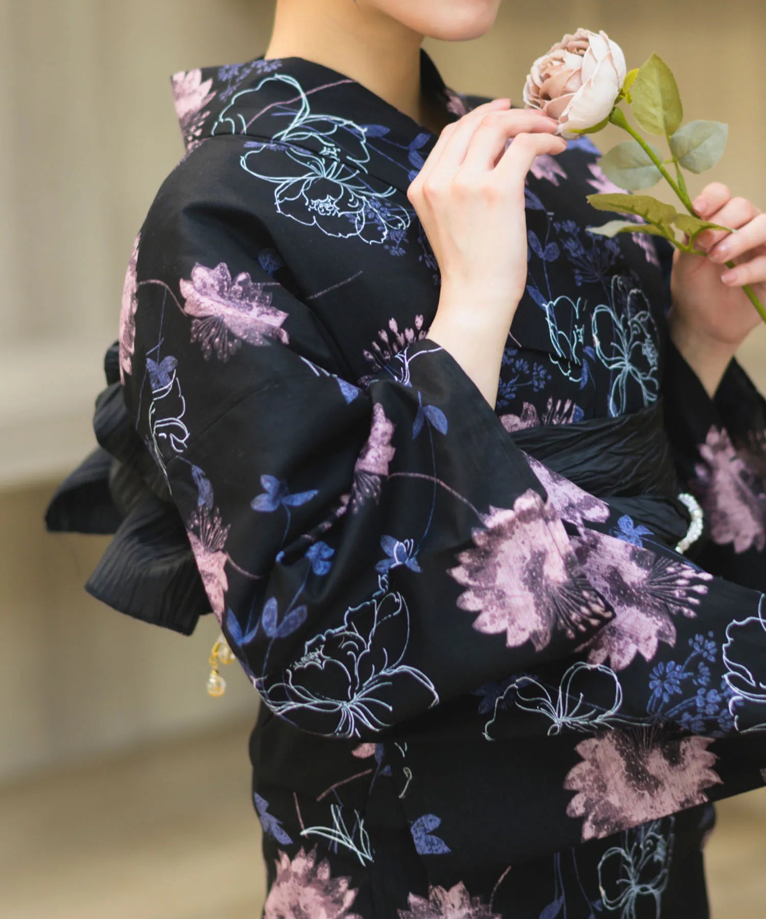 夏宵浴衣 宵の風花宴 4点セット(浴衣・兵児帯・腰紐×2)