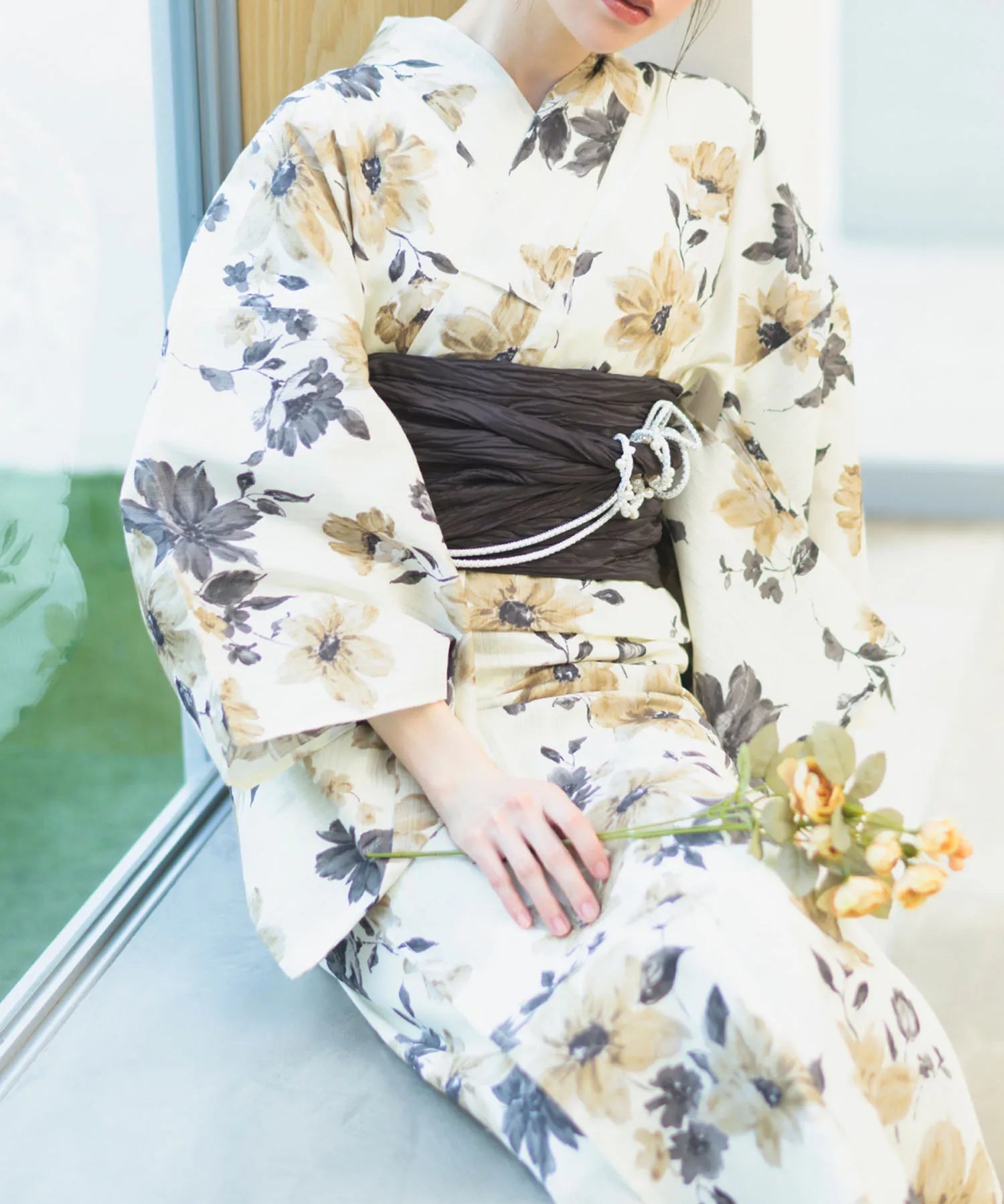 夏宵浴衣 色香花 4点セット(浴衣・兵児帯・腰紐×2)